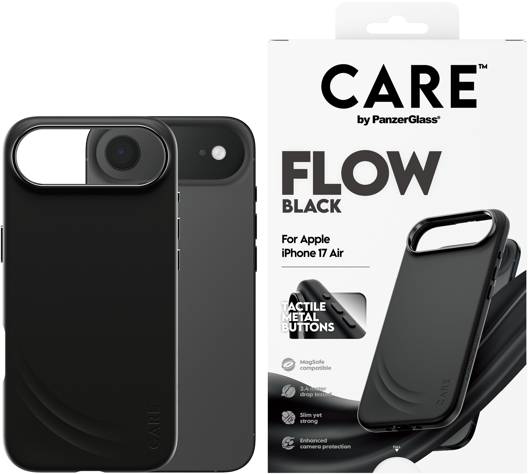 PanzerGlass CARE Apple iPhone Air Flow MagSafe fekete tok
