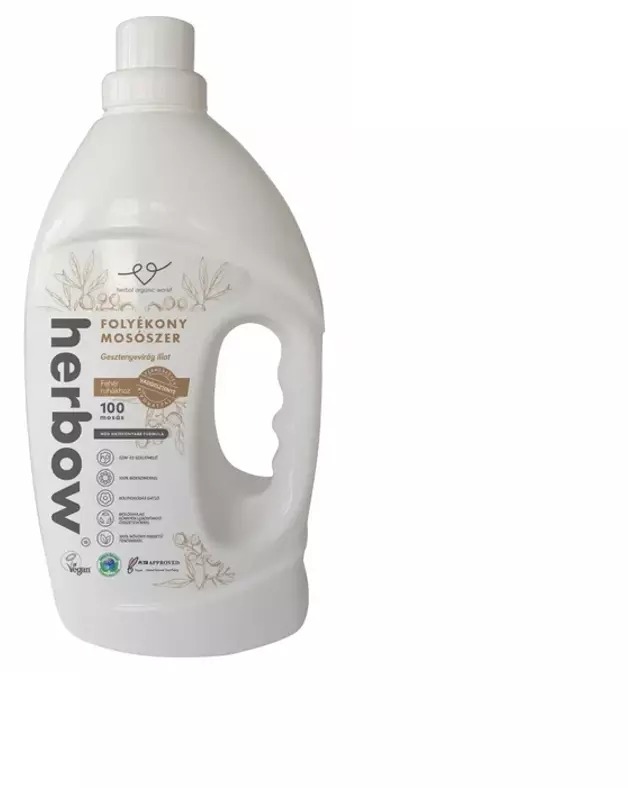 HERBOW folyékony mosószer vadgesztenye fehér ruhákhoz Gesztenyevirág illat 3 l (100 mosás)