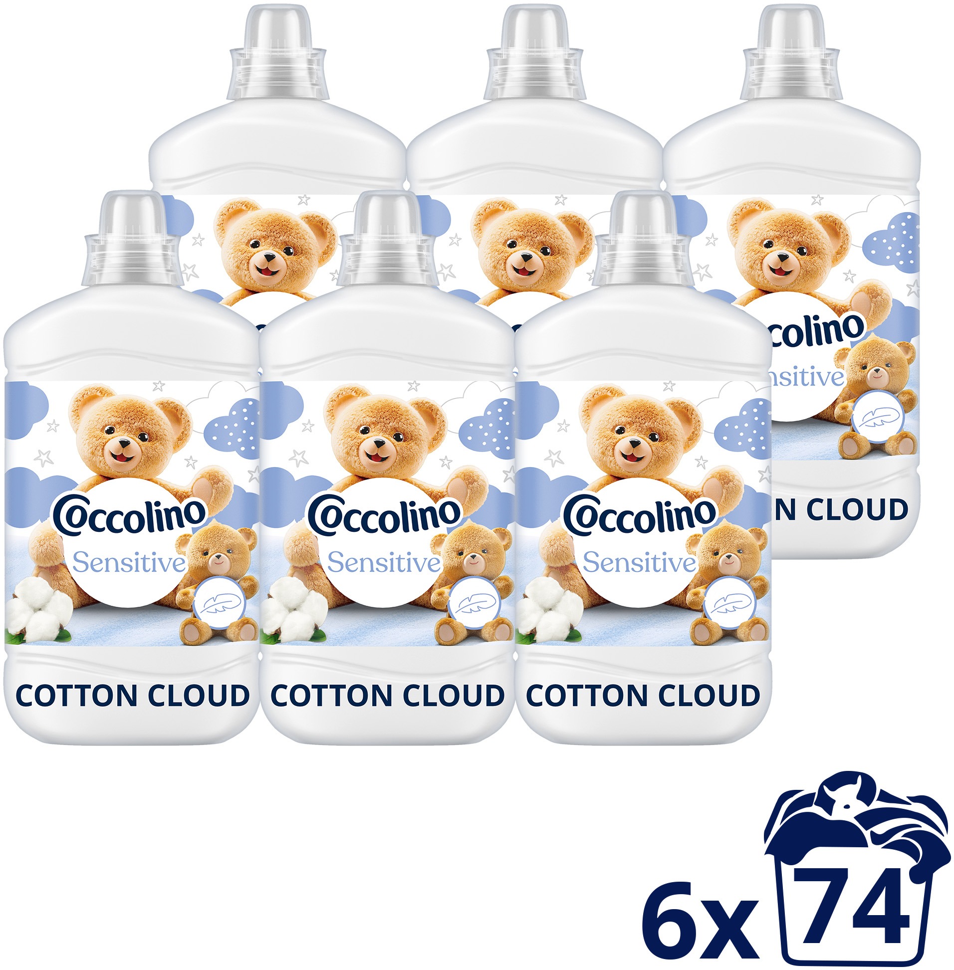 Coccolino Cotton Cloud 6×1,702 l (74 mosás)
