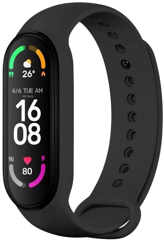 FIXED Silicone Strap Xiaomi Band 7 / Mi Band 6 / Mi Band 5 - fekete