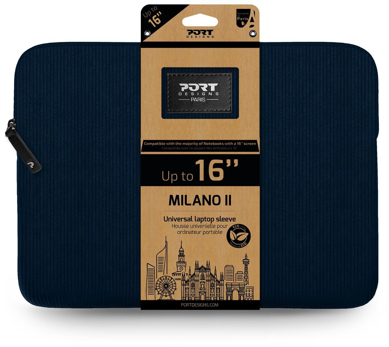 PORT DESIGNS Milano II ECO Sleeve 15,6'', kék