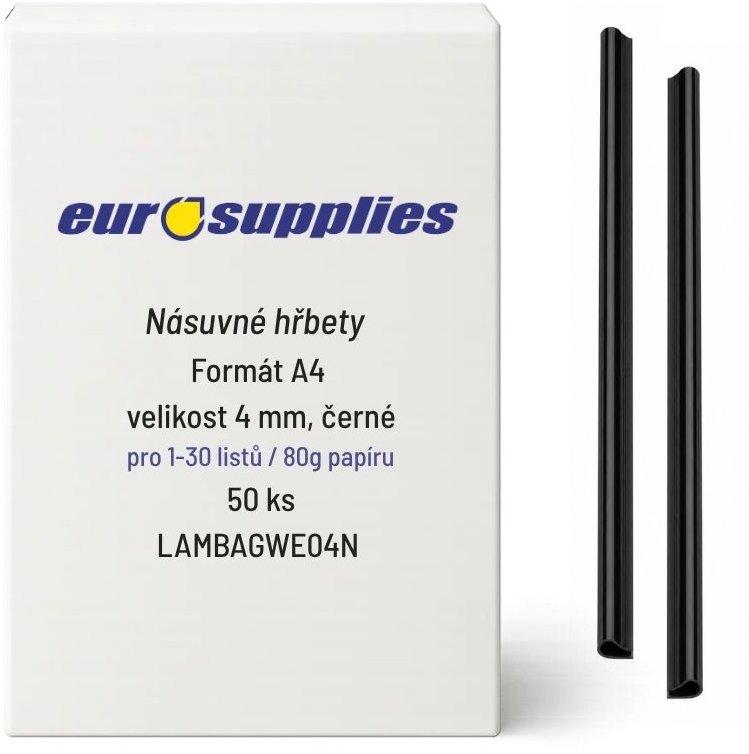 EUROSUPPLIES rácsúsztatható, 4 mm, fekete, 50 db
