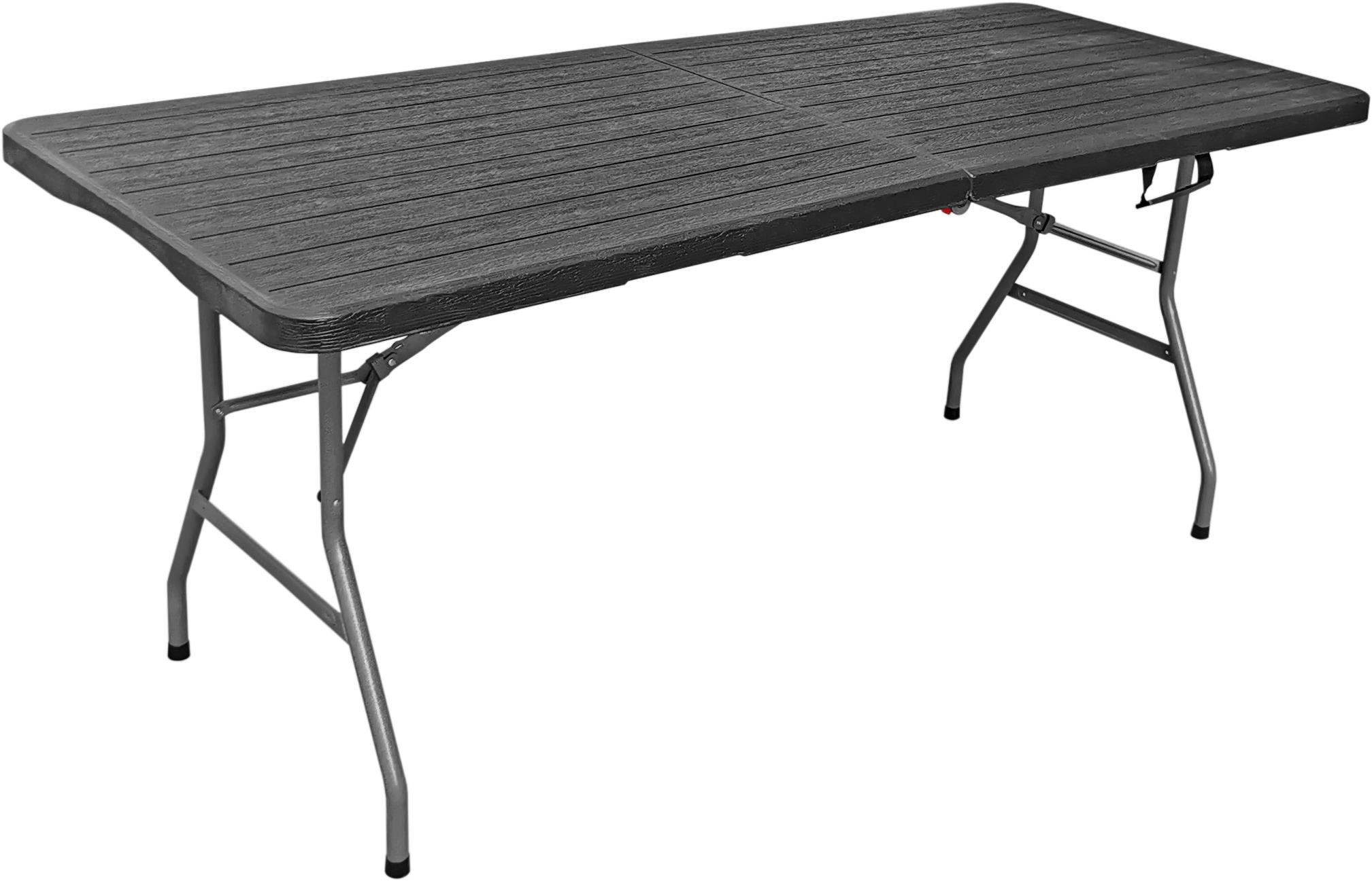 ROJAPLAST Kerti catering asztal, összecsukható, fekete, 180×74 cm