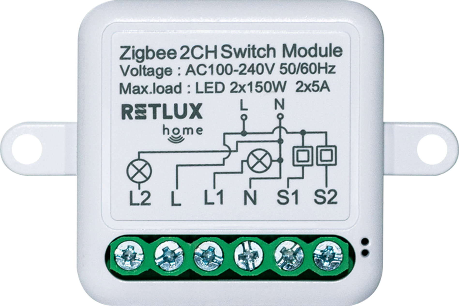 RETLUX RSH 306 Smart, rejtett relé 2 × 5A