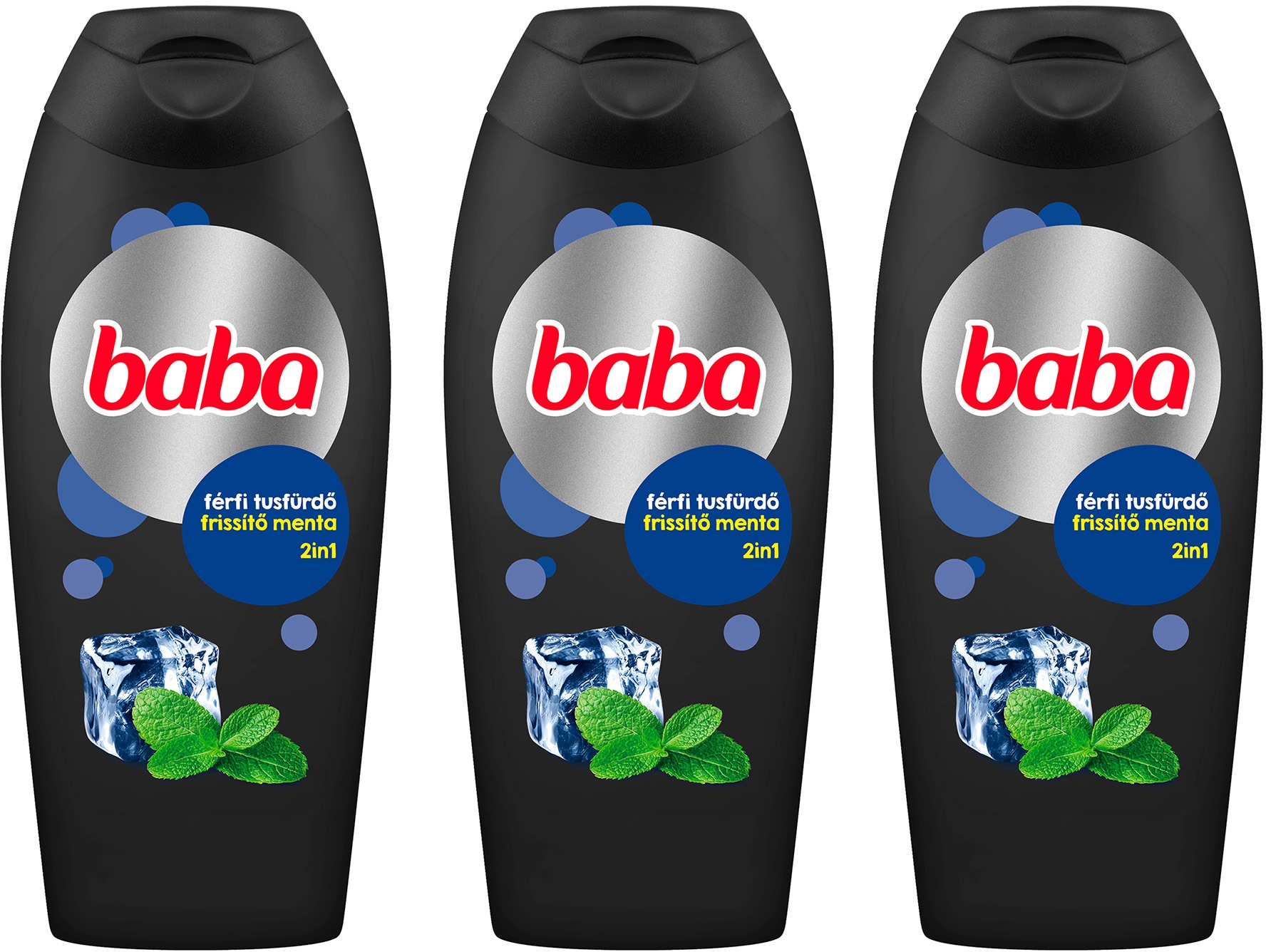 BABA frissítő mentás férfi tusfürdő 2in1, 3x400 ml
