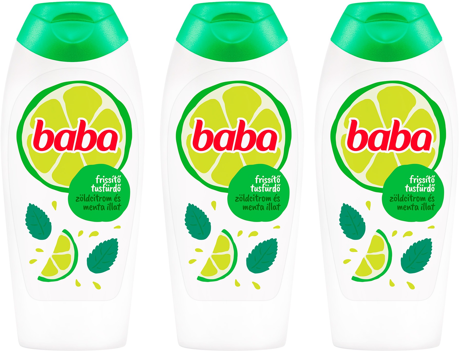 BABA zöldcitrom és mentás tusfürdő 3x400 ml