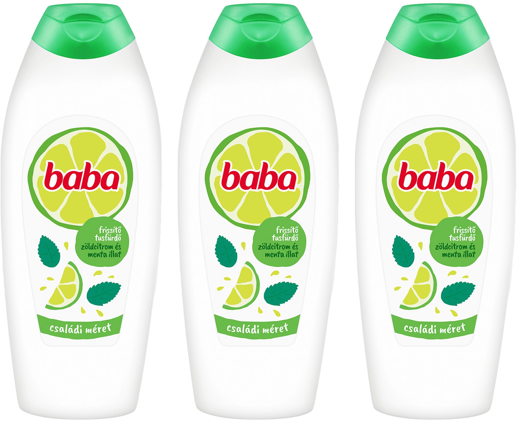 BABA zöldcitrom és mentás tusfürdő 3x750 ml