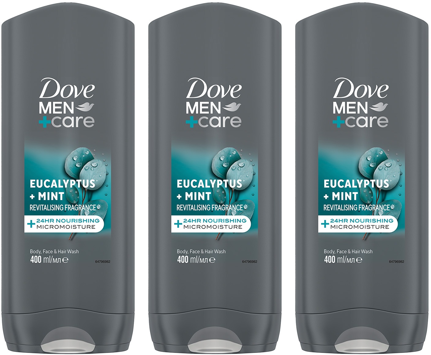 DOVE Triopack Men+Care Eukaliptusz és mentol 400 ml