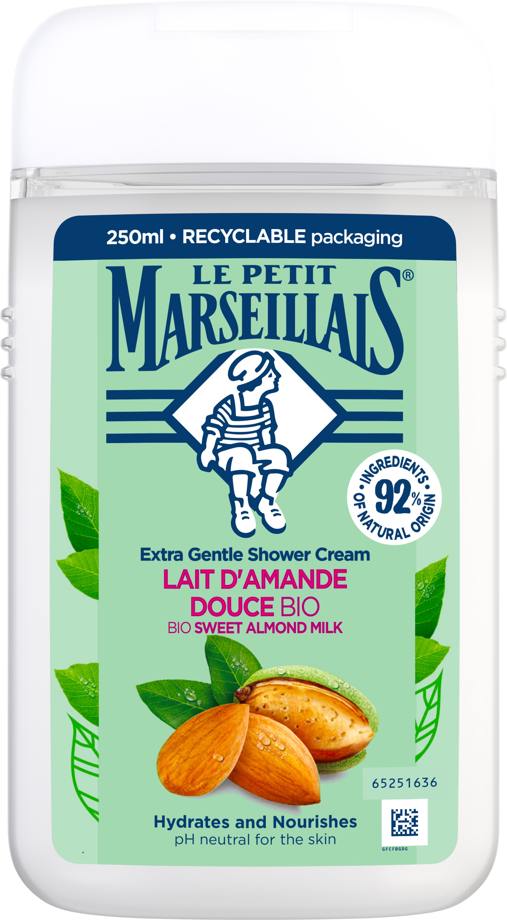 LE PETIT MARSEILLAIS Édes bio mandulatejes tusfürdő 250 ml