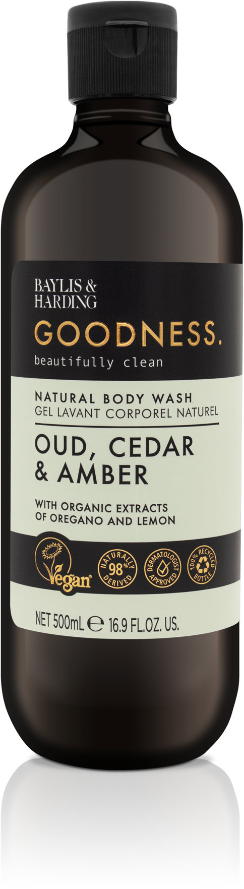 Baylis & Harding oud, cédrusfa és ámbra tusfürdő, 500 ml
