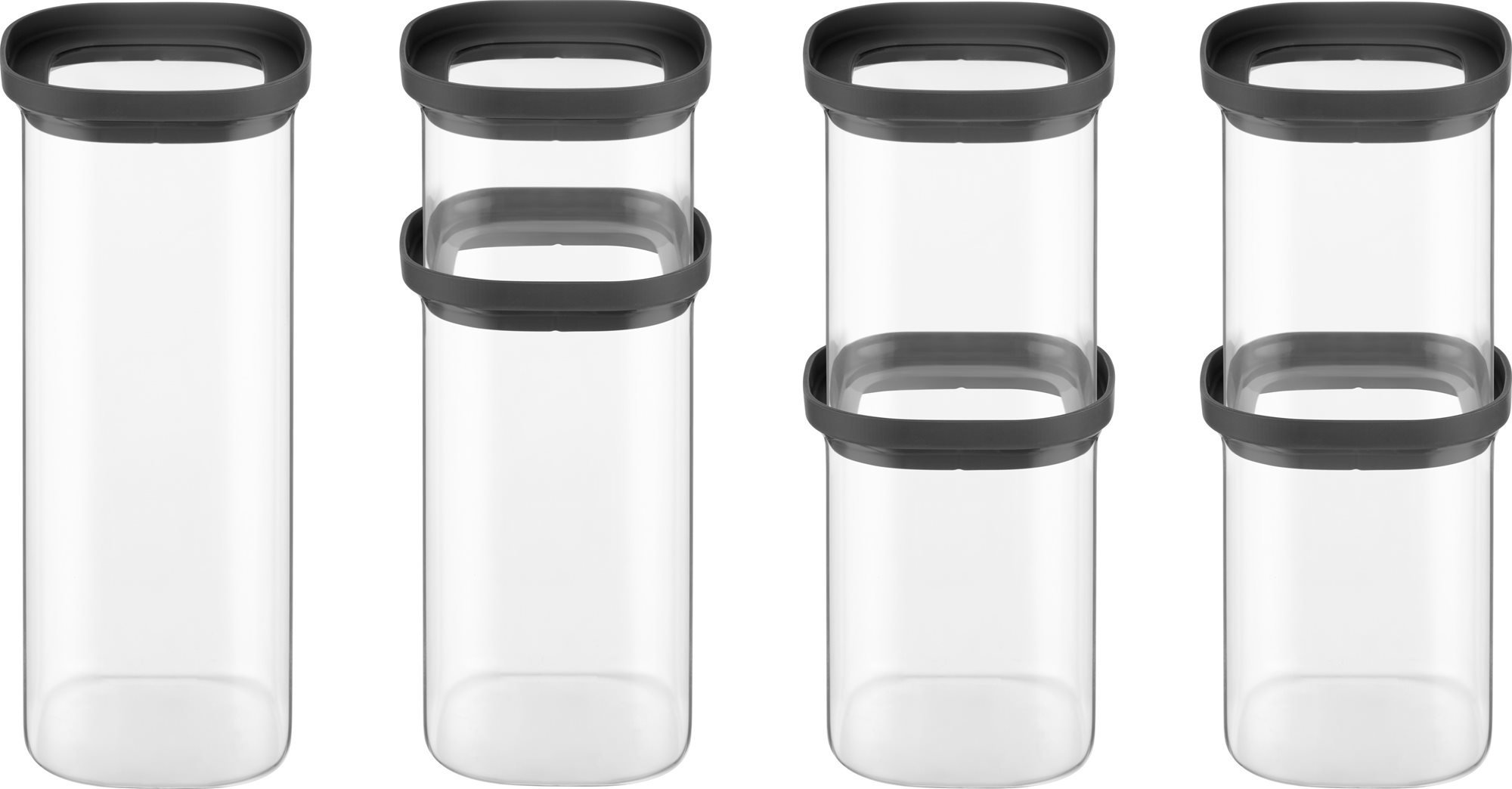 Siguro ViewStash ételtároló edényszett, 0,5 l + 4× 1 l + 1,5 l + 2 l, 7 db