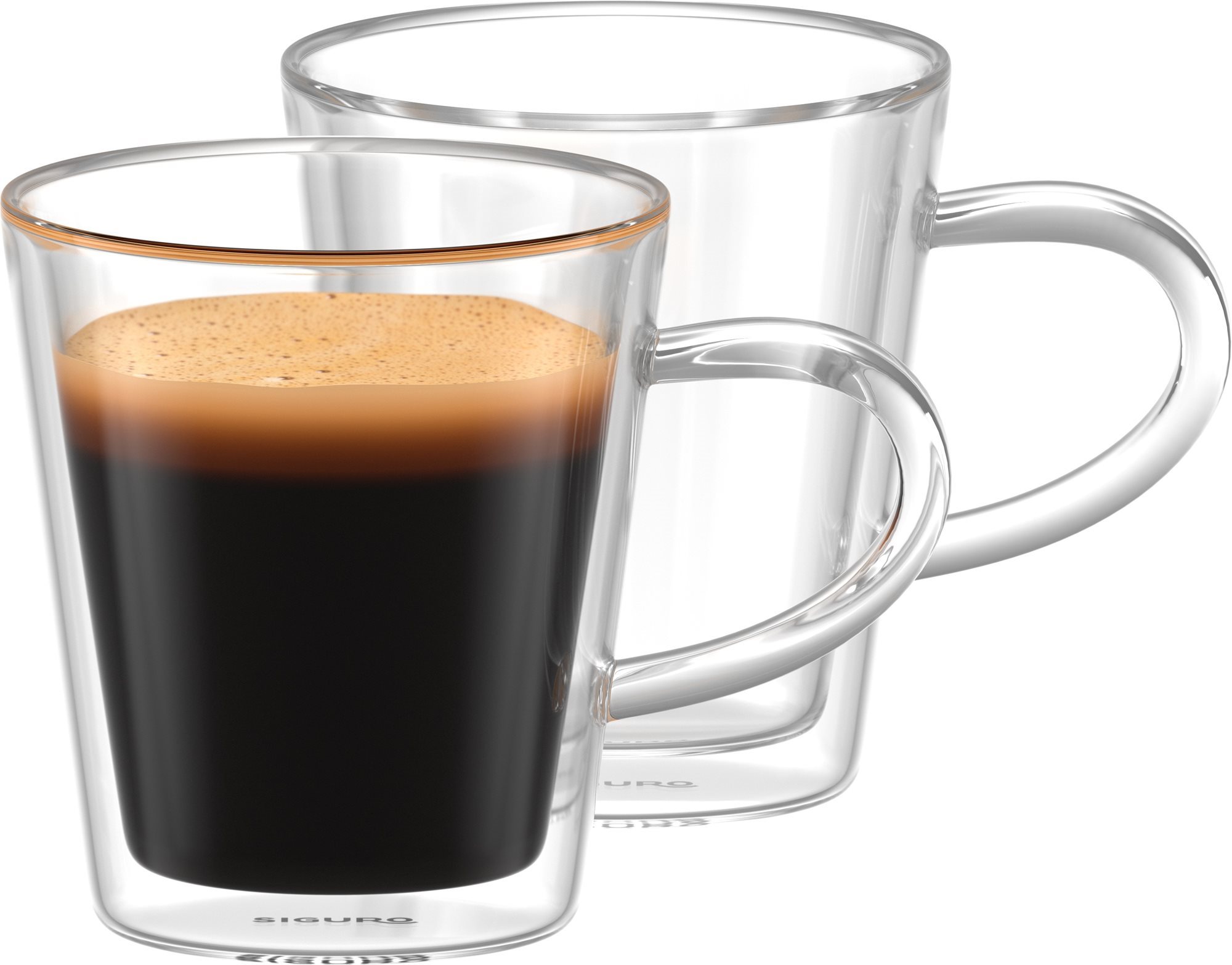 Siguro Lungo duplafalú üvegpohár, 200 ml, 2 db