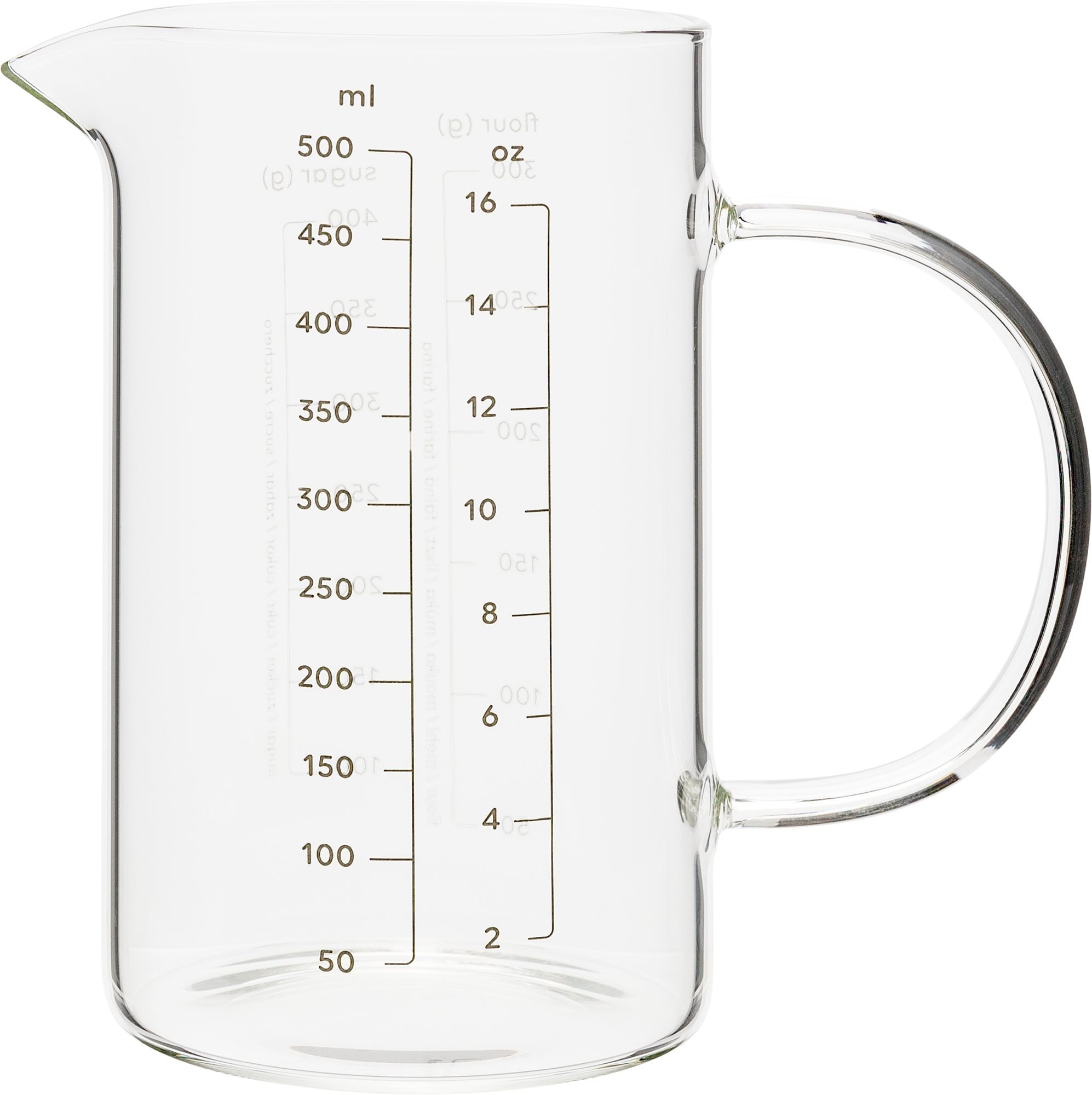 Siguro üveg mérőedény kiöntőcsőrrel, Baker, 0,5 l