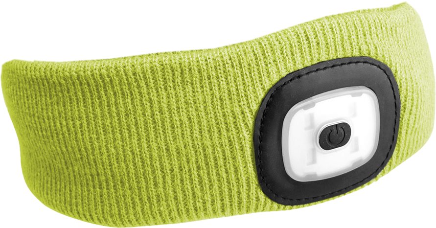 SIXTOL Fejpánt lámpával, 45 lm, tölthető, USB, univerzális méret, fluoreszkáló sárga