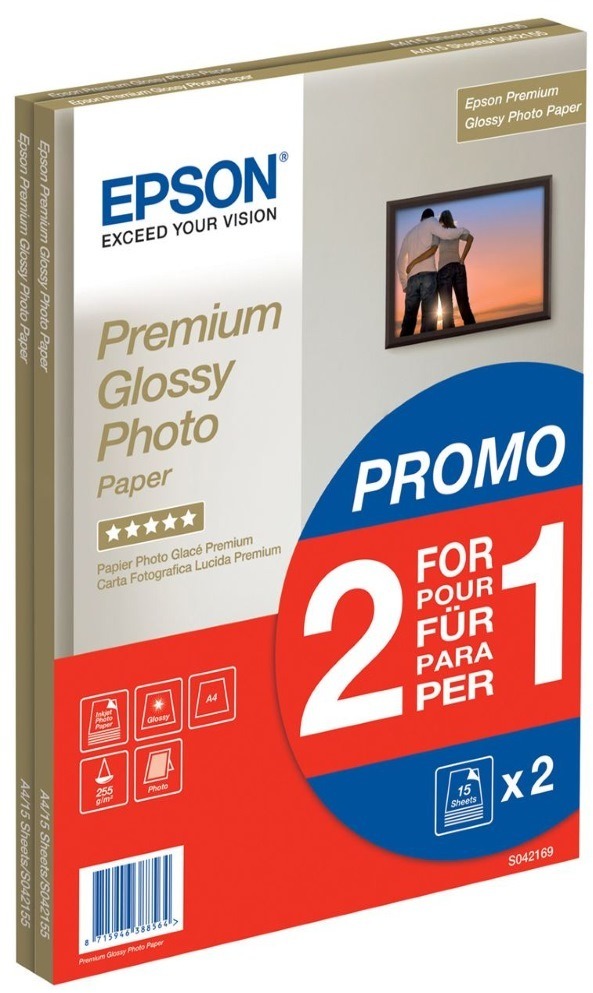 Epson Premium Glossy Photo A4 15 lap + második csomag papír ingyen
