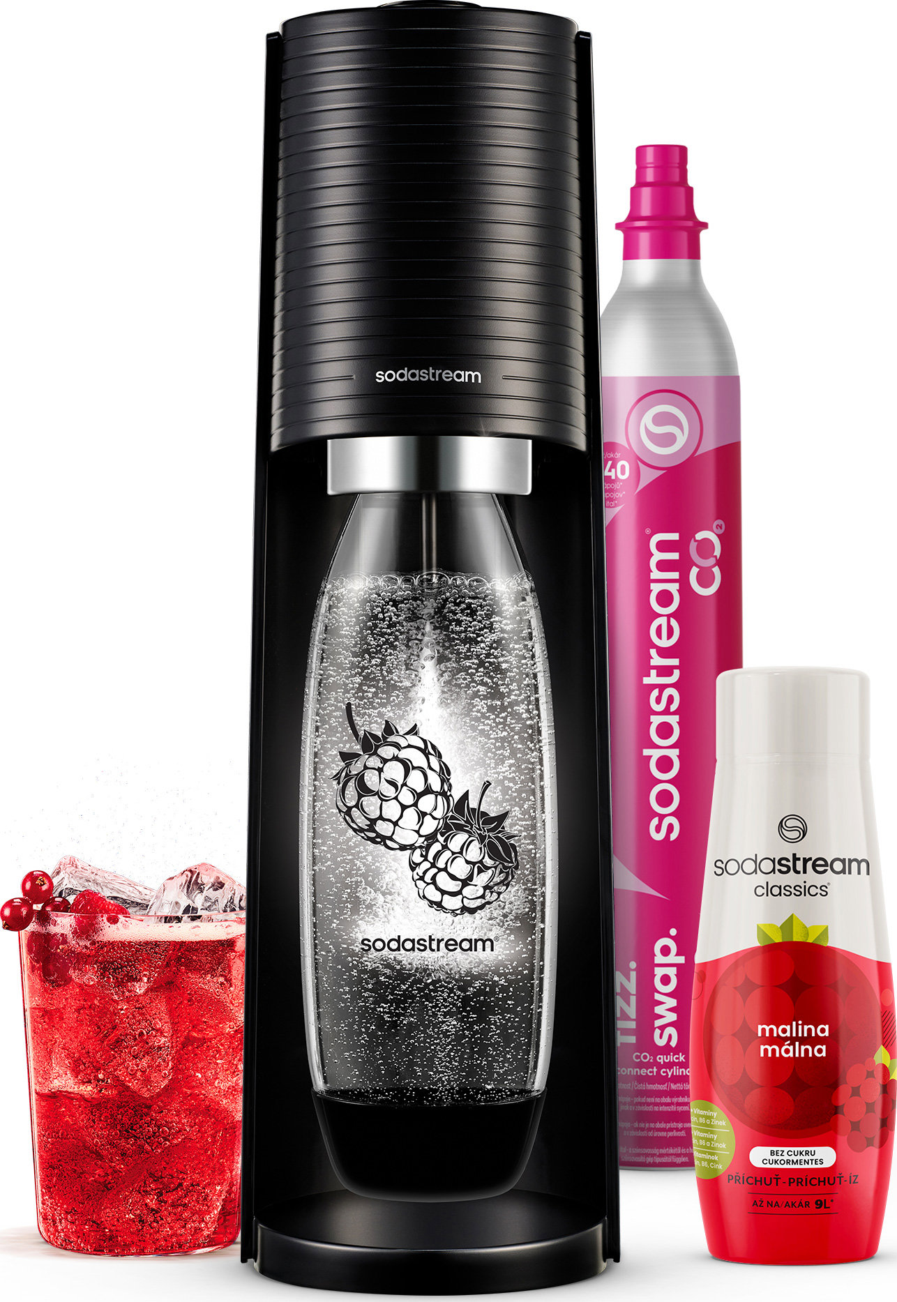SodaStream TERRA Black Málna Zero Multipack – Reggeli rohanás közben