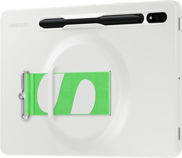 Samsung Galaxy Tab S8, pánttal ellátott, hátlap tok, fehér