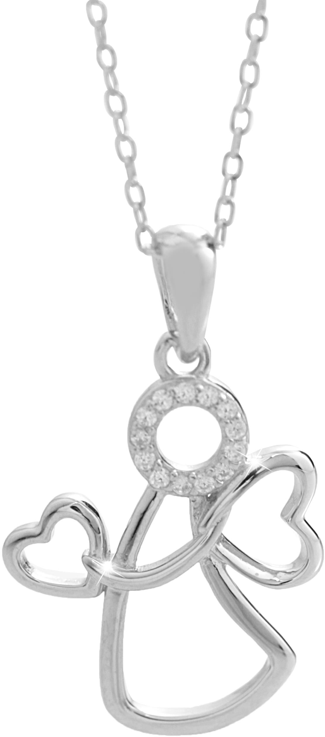 JSB Bijoux Angyal, üreges medál cirkóniával 92300437cr (Ag925/1000, 2,5 g)