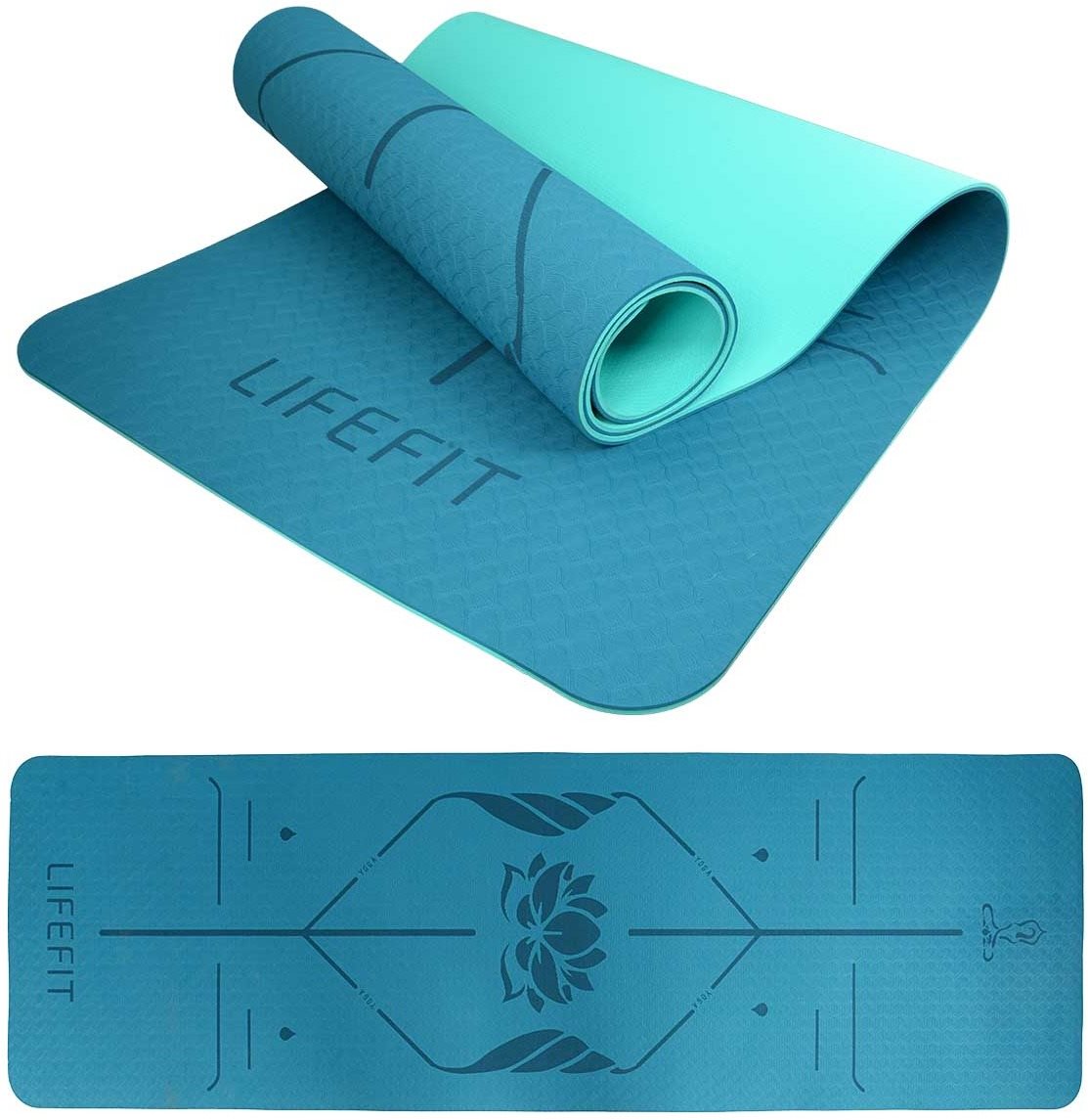 LIFEFIT Lotus Duo jógamatrac, 183x58x0,6cm, türkiz