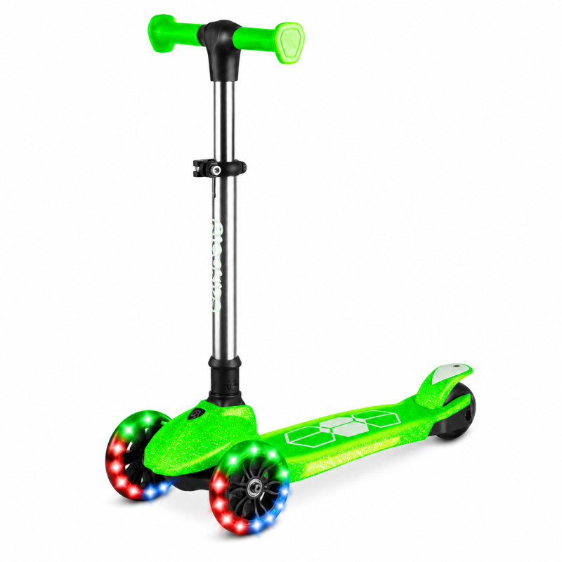 Ricokids 765900 Jelly háromkerekű roller, egyensúlyozó, LED-es kerekek, zöld