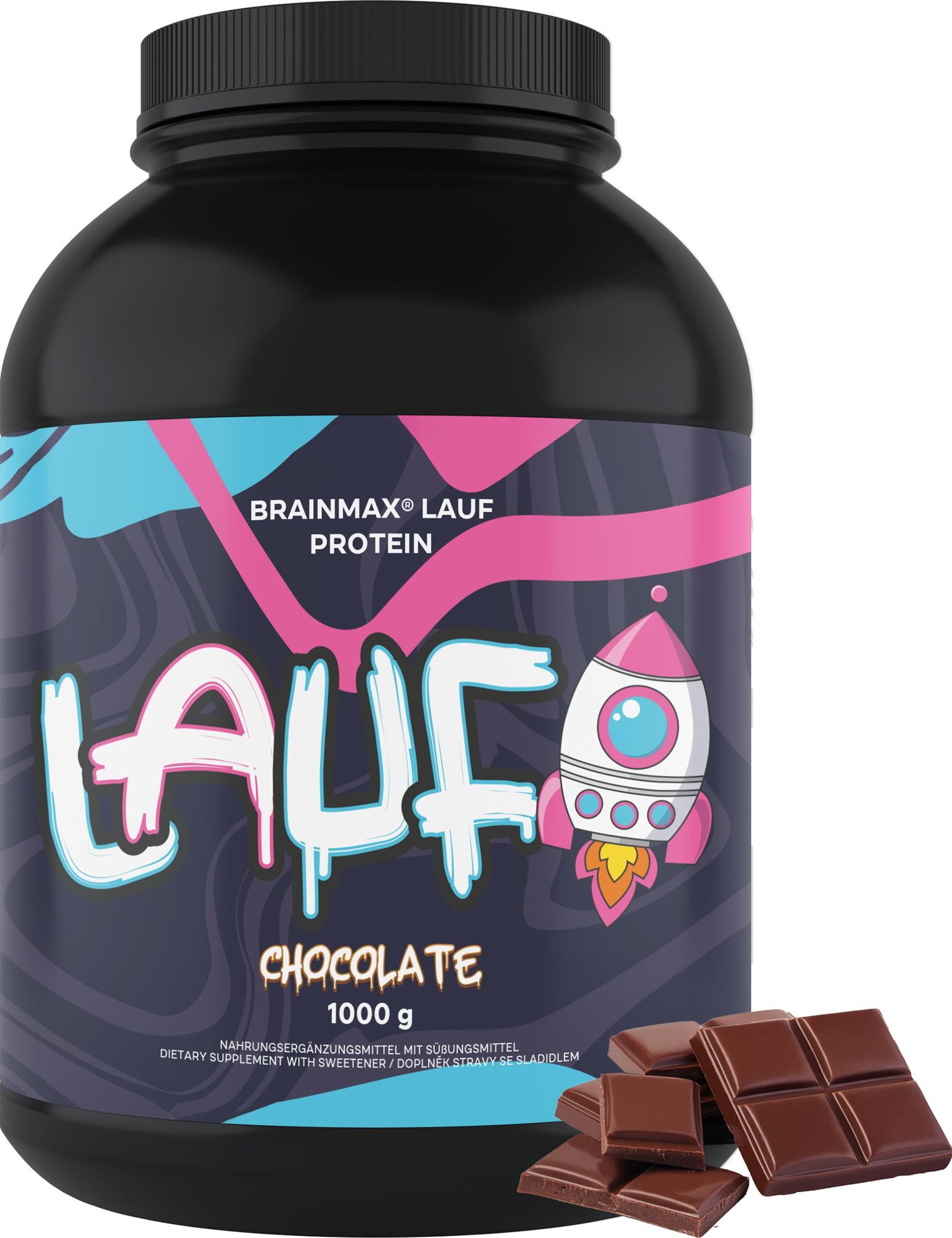 BrainMax LAUF Protein, natív tejsavófehérje, 1000g, csokoládé