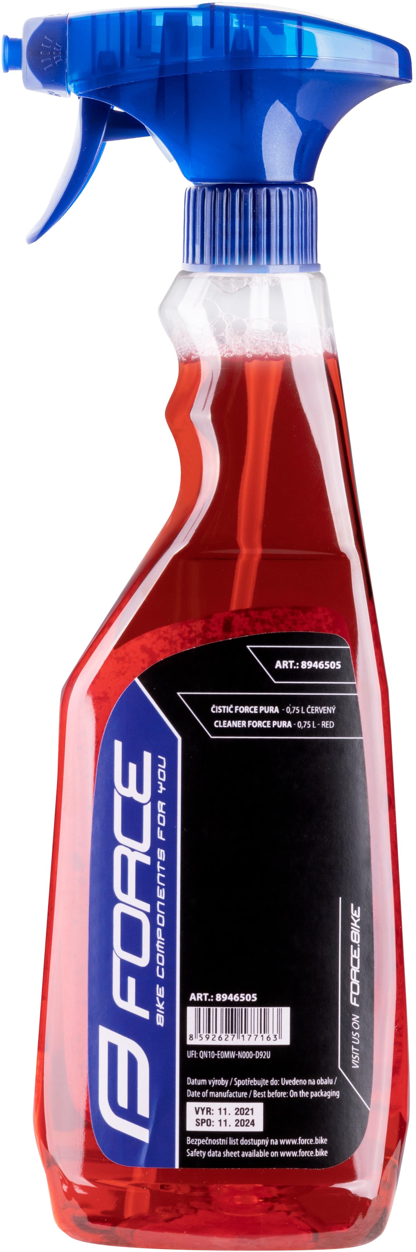 Force Pura Szórófejes kerékpár tisztító, 0,75 l, piros, cherry