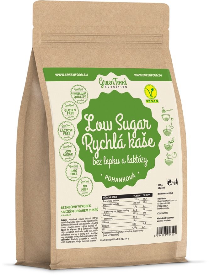 GreenFood Nutrition Low Sugar gyors hajdinakása, 500 g