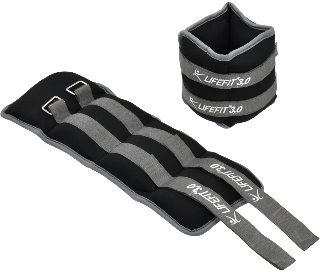 Lifefit S2 neoprén boka- vagy csuklósúly, 2×3,0kg, fekete