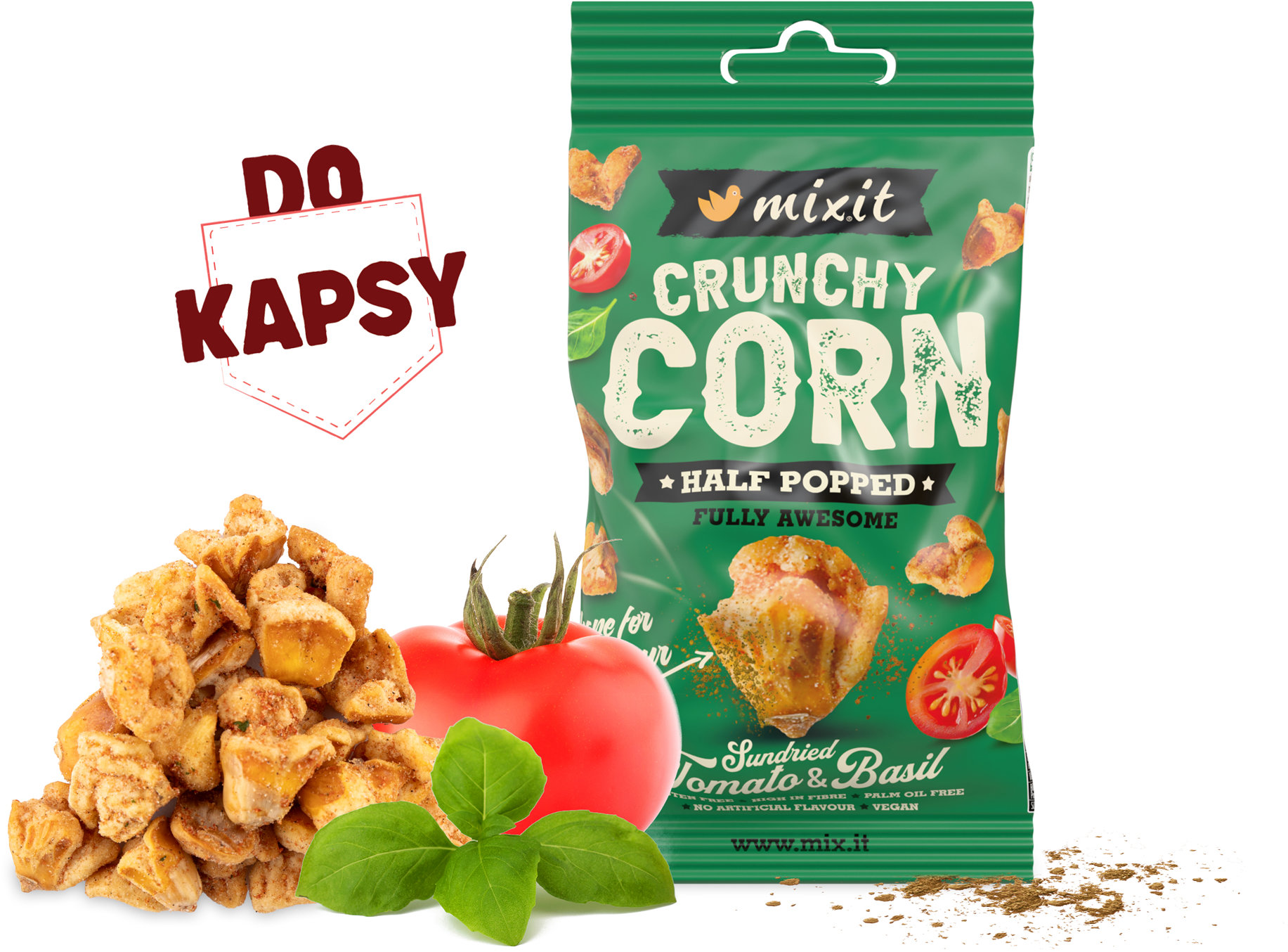 Mixit Crunchy corn - Paradicsom és bazsalikom 40 g