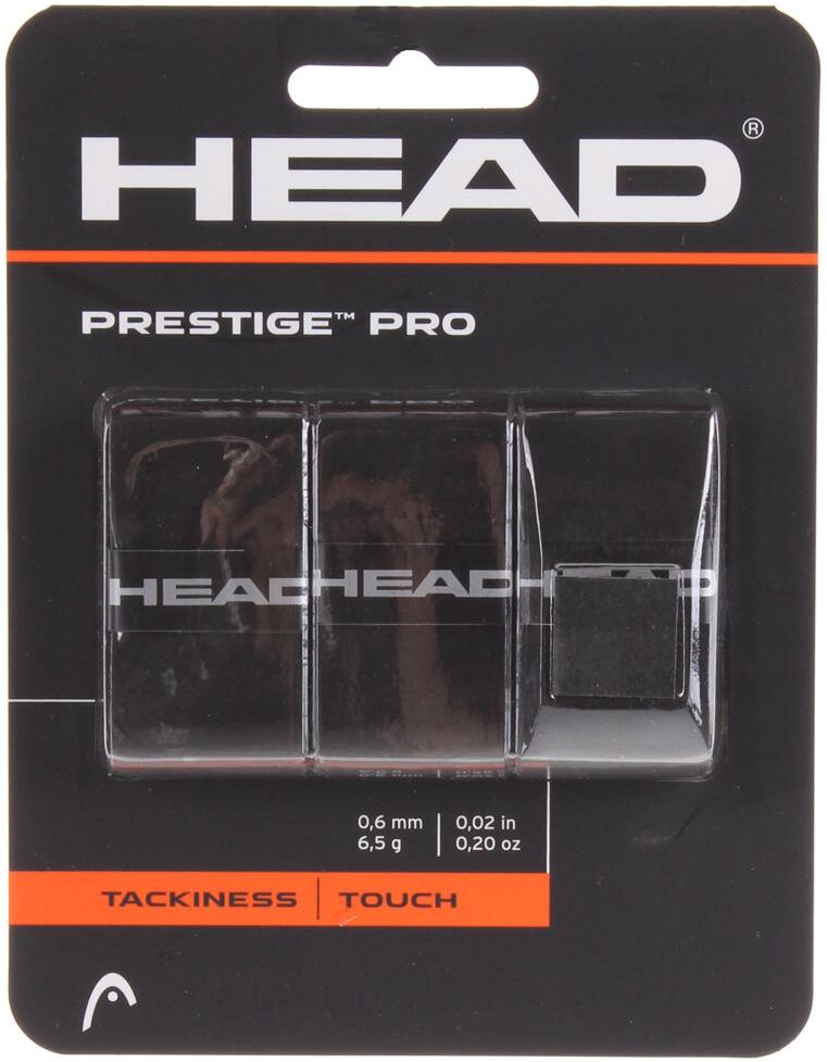 HEAD Prestige Pro 3 Fedőgrip, multipack, 0,6 mm vastag, fekete, 4 db
