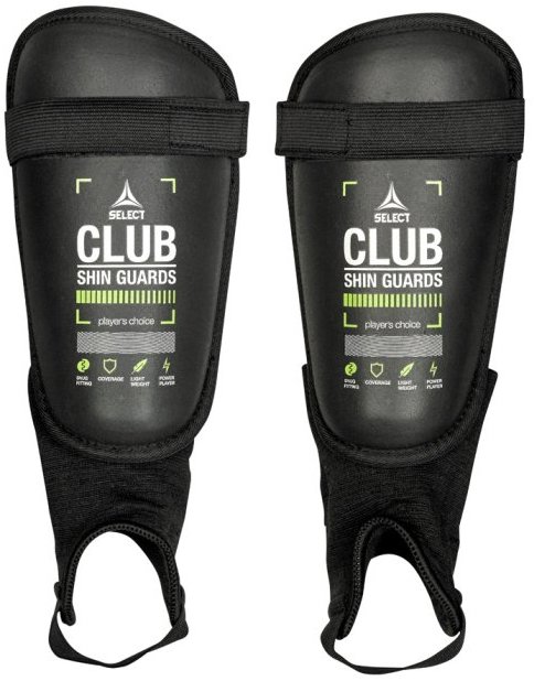 Select Shin Guard Club, S méret, fekete-zöld