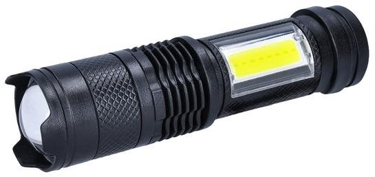 Solight LED újratölthető zsebzseblámpa zoommal, fekete szín