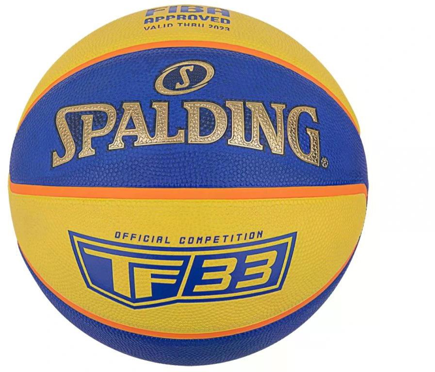 SPALDING TF-33 GOLD - YELLOW/BLUE SZ6 RUBBER BASKETBALL
