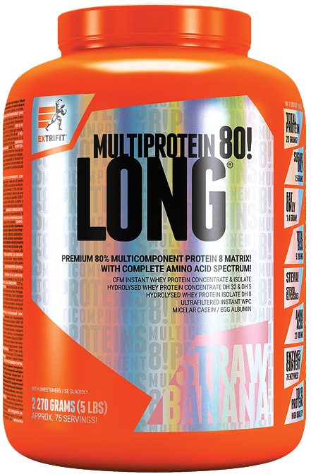 Extrifit Long 80 Multiprotein, 2270 g, strawberry banana