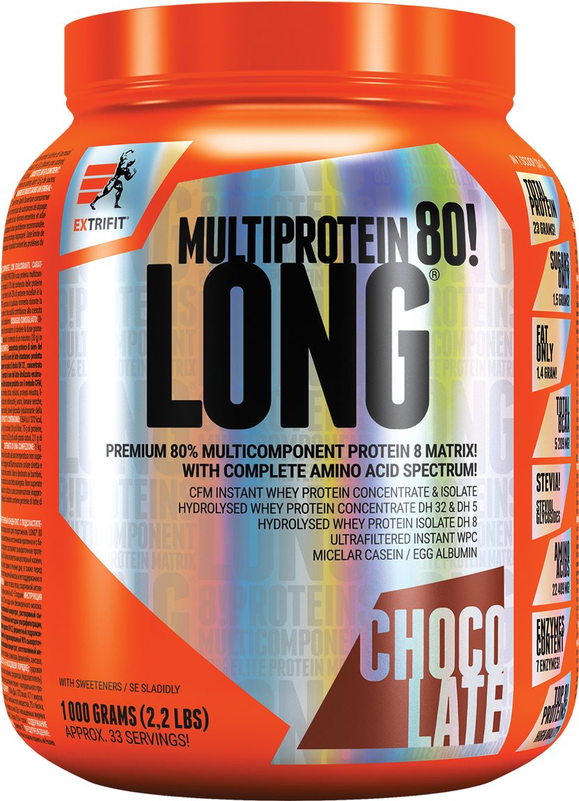 Extrifit Long 80 Multiprotein 1000 g, csokoládé