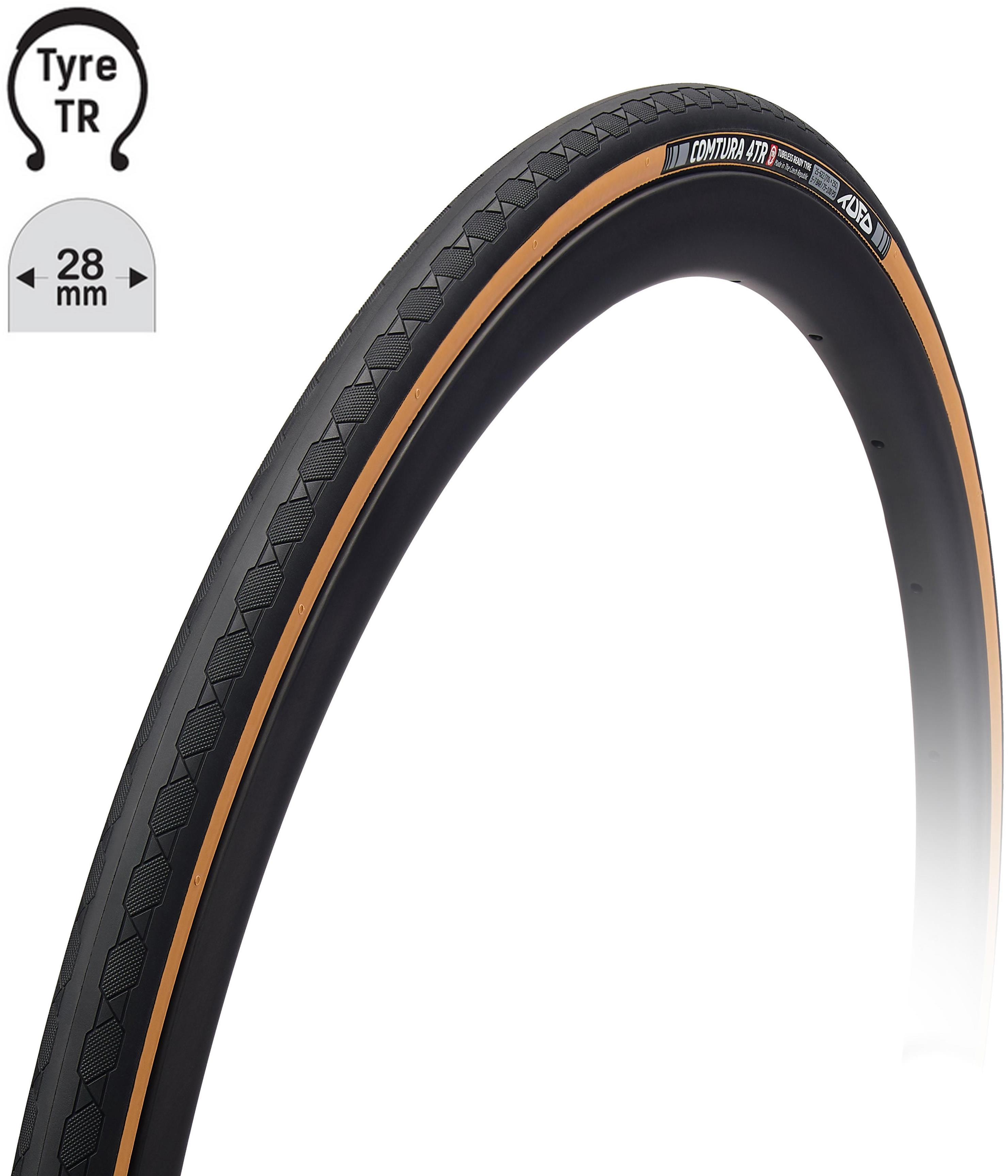Tufo Comtura 4TR28, 700 × 28C, kevlár külső gumi, tubeless, bézs