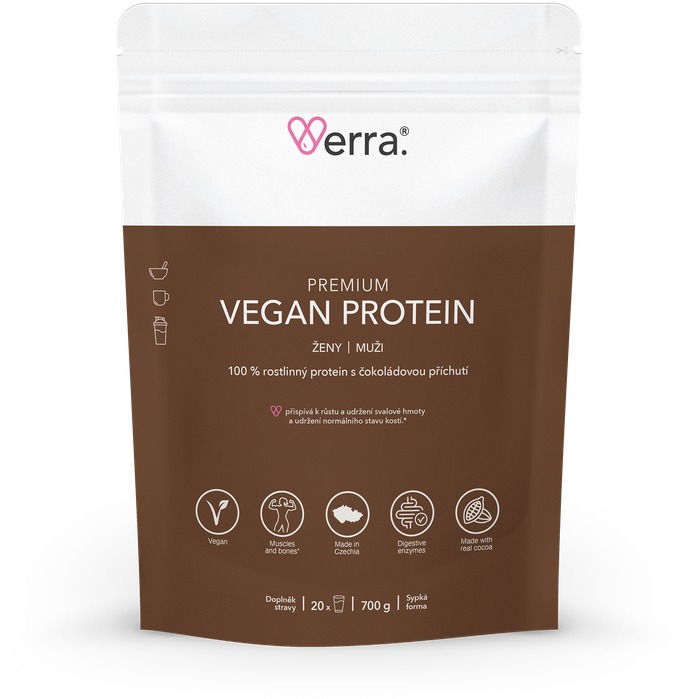 Verra Premium Vegan Protein 700 g, csokoládé