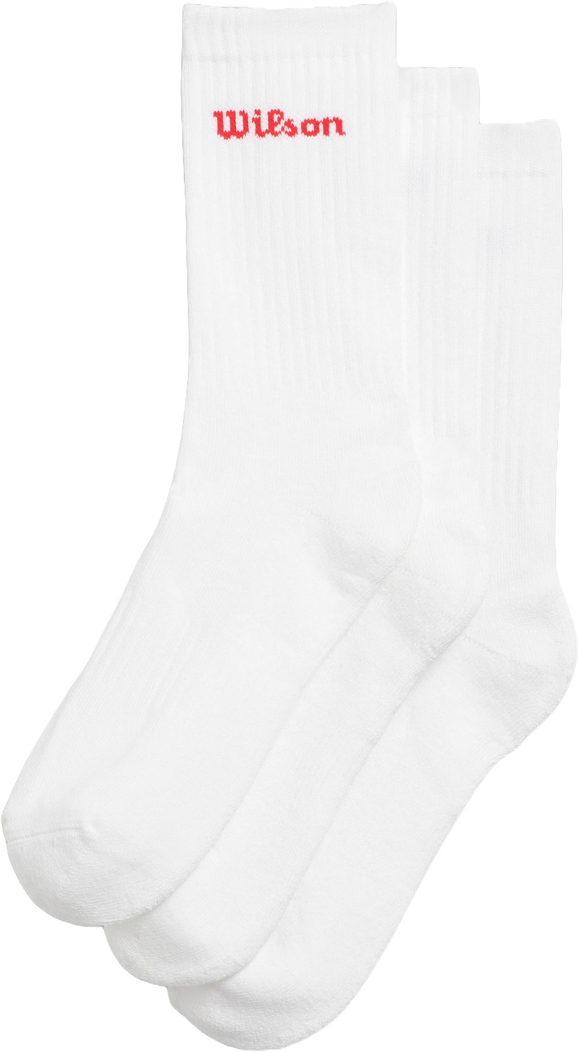 Wilson Crew Logo Sock Men's White, 3 pár, M méret