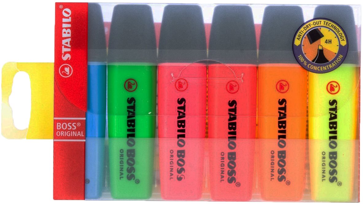 STABILO Boss 2-5mm - 6 színű szett