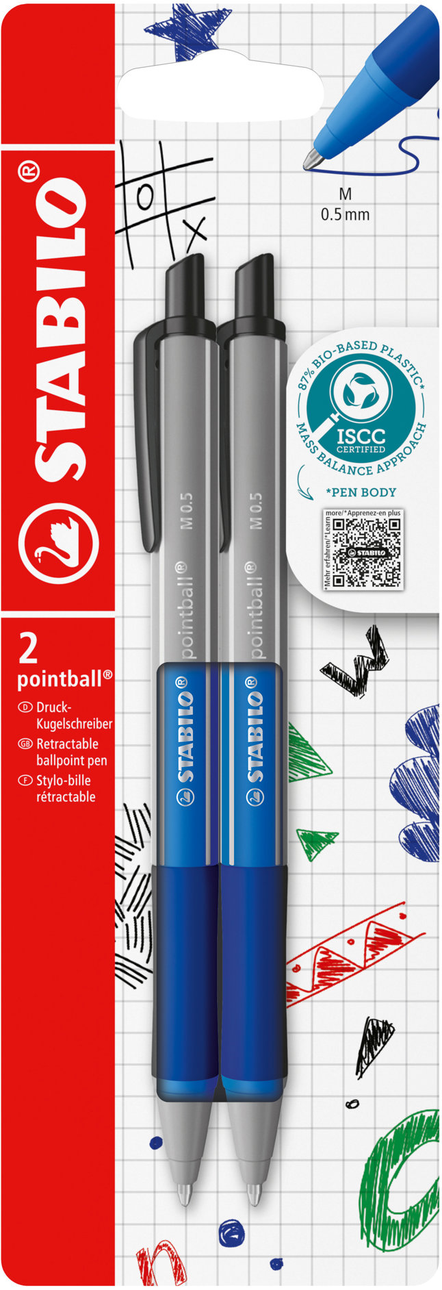 STABILO pointball colorful, kék - 2 darabos készlet