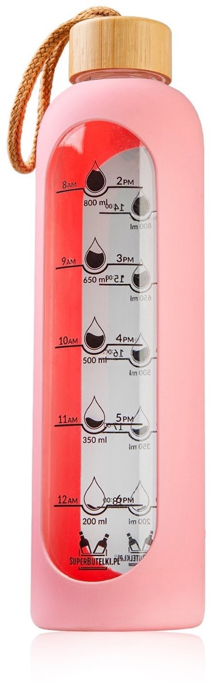 DuraHome HydroCoach üvegpalack, 1 l, rózsaszín_4063