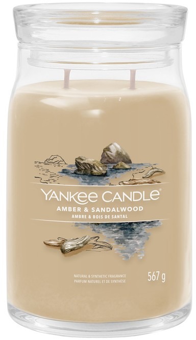 YANKEE CANDLE Signature üveg 2 kanóc Amber & Sandalwood 567 g