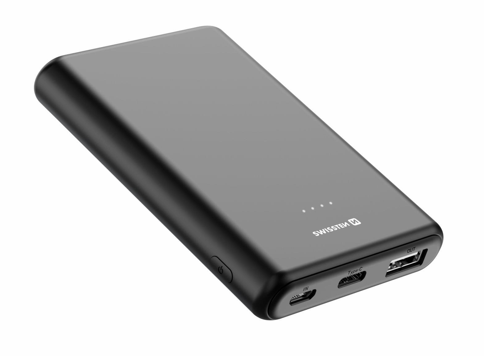 Swissten Power Line Power Bank 5000 mAh 20W Power Delivery fekete