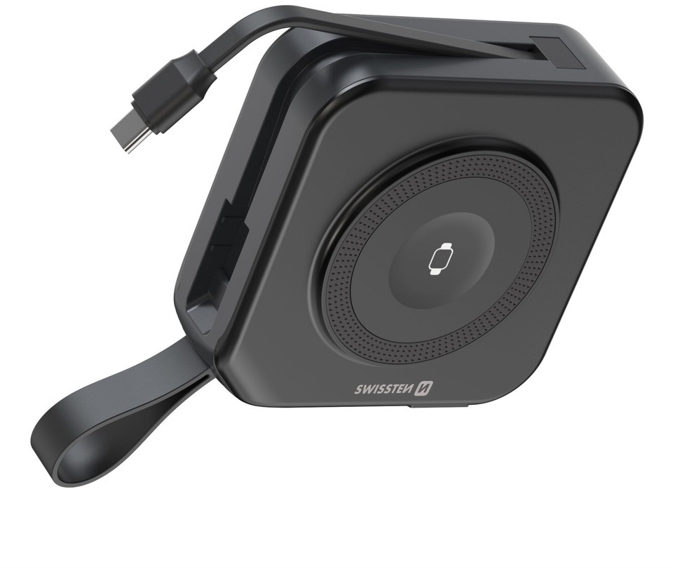 SWISSTEN All-in-One Pro, cserélhető csatlakozókkal, 10000 mAh, 20 W, fekete