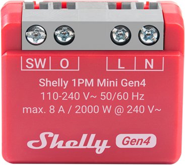 Shelly Gen4 1PM Mini, kapcsoló modul, Wi-Fi