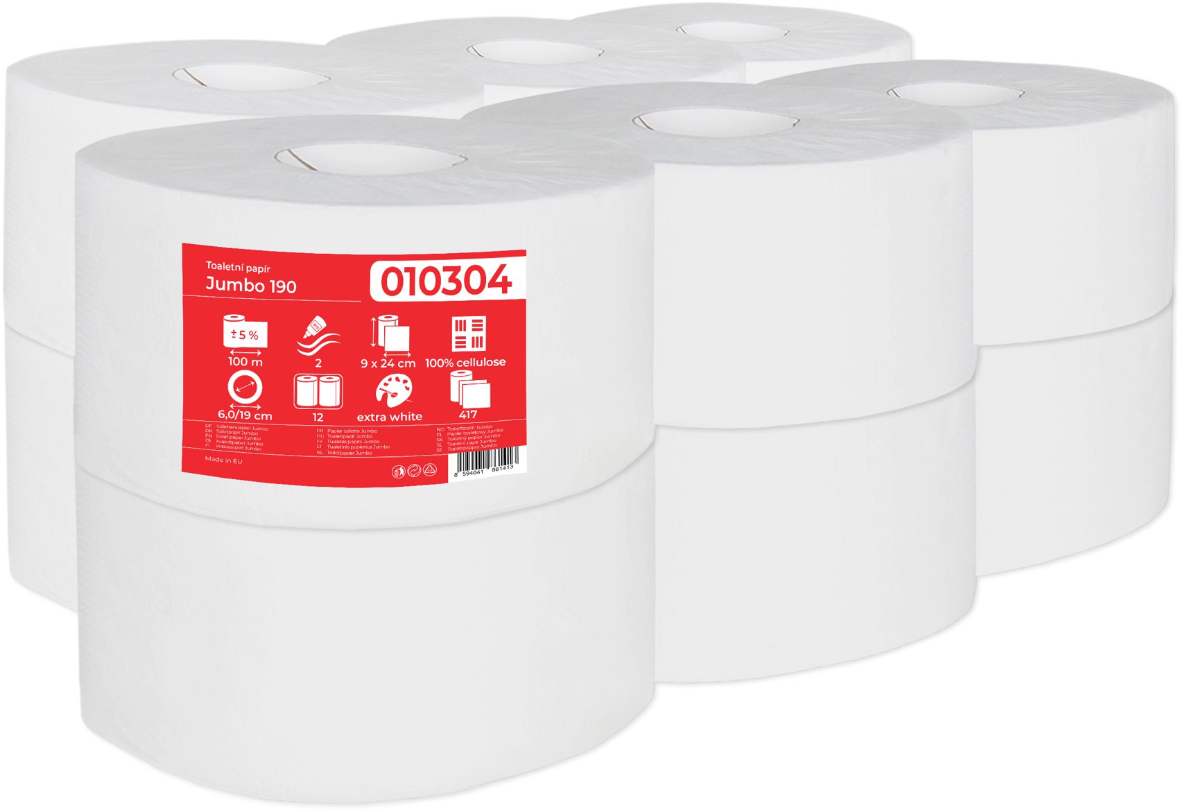 PRIMASOFT Jumbo 190 fehér cellulóz, 12 db