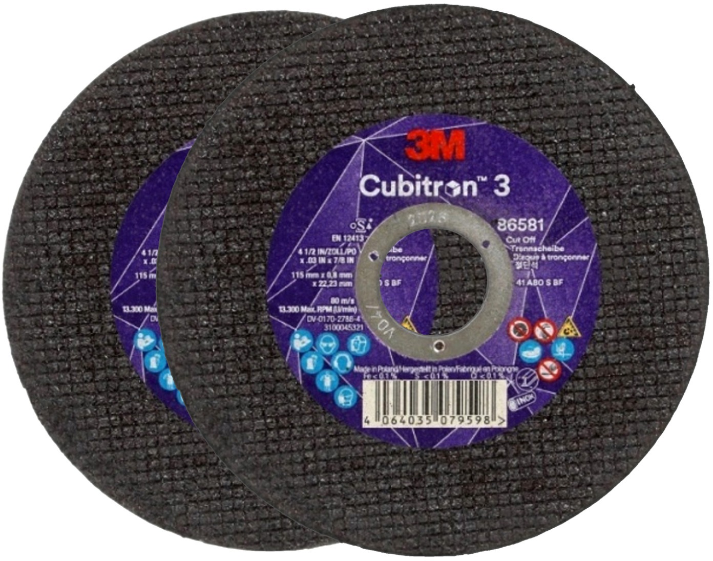 3M Cubitron 3 vágókorong, méret 115×0,8 mm, 2 db, 86581