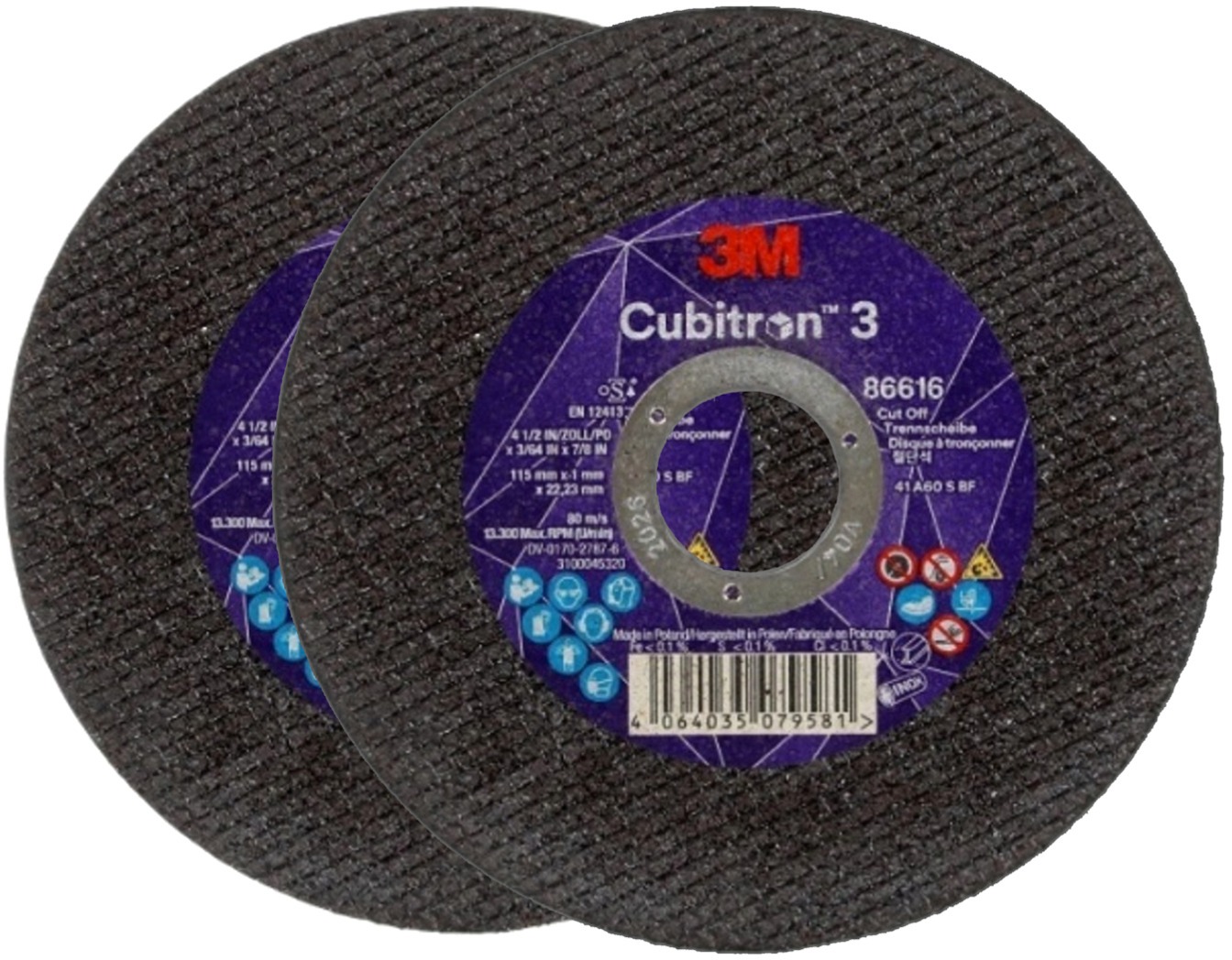 3M Cubitron 3 vágókorong, méret 115×1 mm, 2 db, 86616