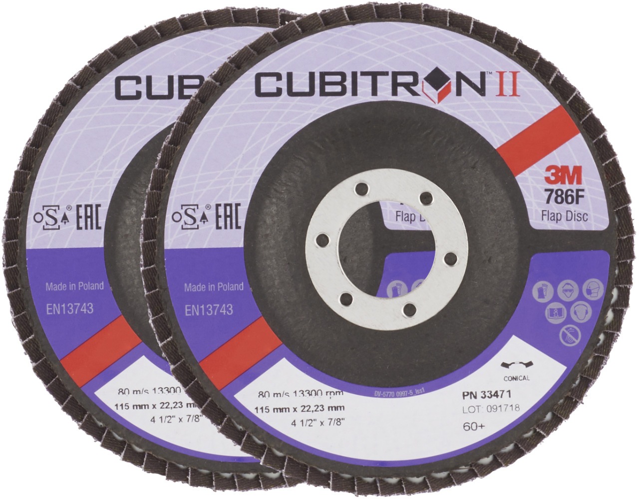 3M Cubitron II lamellás tárcsa, átmerő 115 mm, szemcseméret 60+, 2 db