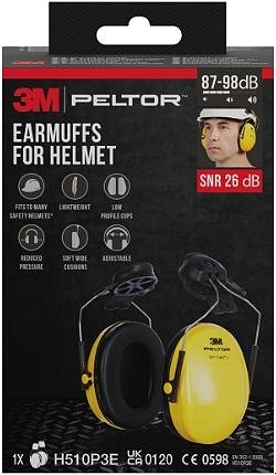 3M Peltor sisakos fülvédő, sárga H510P3E-1